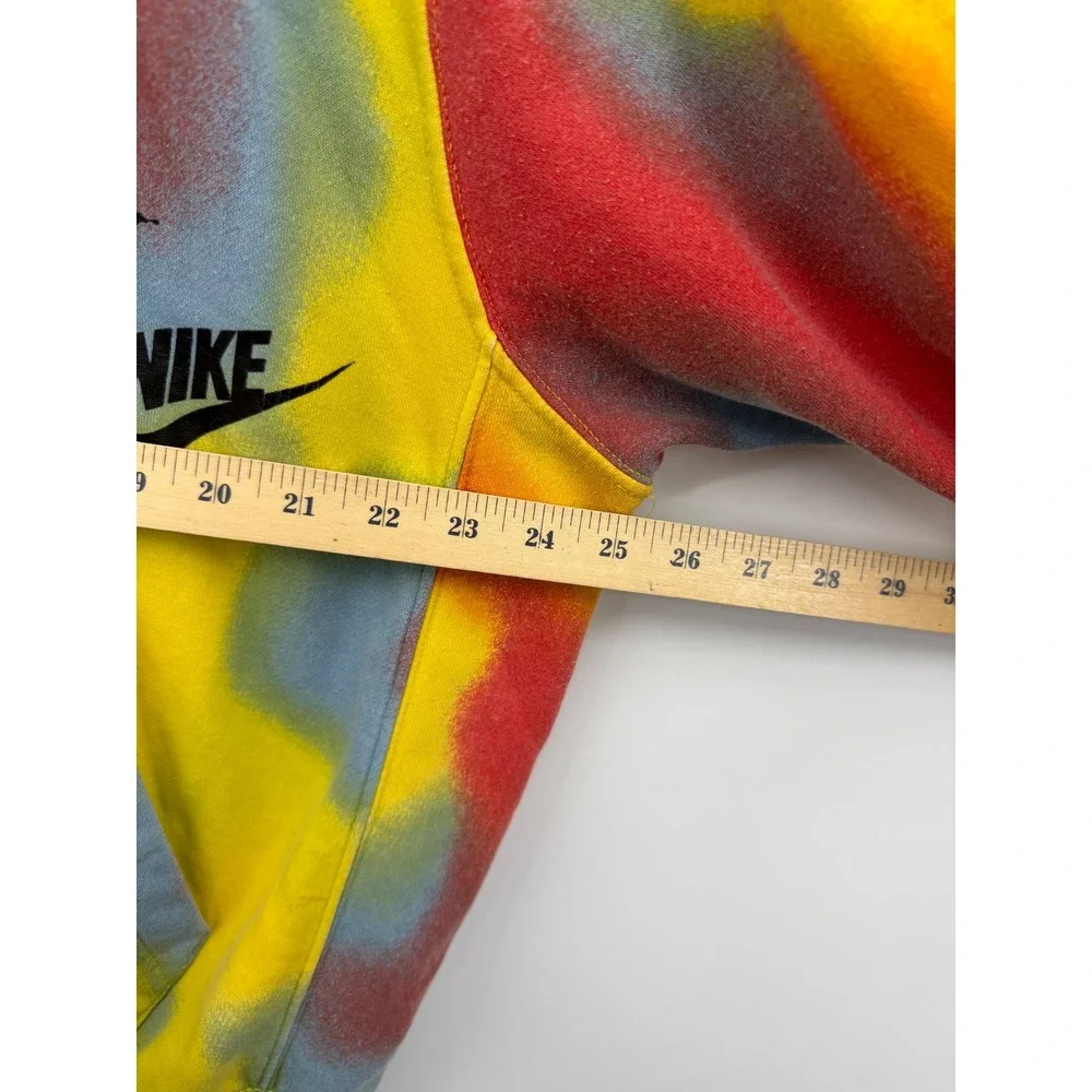 Nike Just Do It Tie Dye Pullover Hoodie Mens Large Yellow Red Blue Graphic